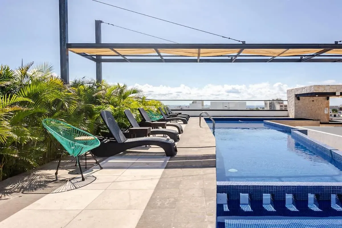 Apartmán Central Playa Del Carmen Master Suite With Rooftop Pool And Gym Wifi Free Parking Near Beach